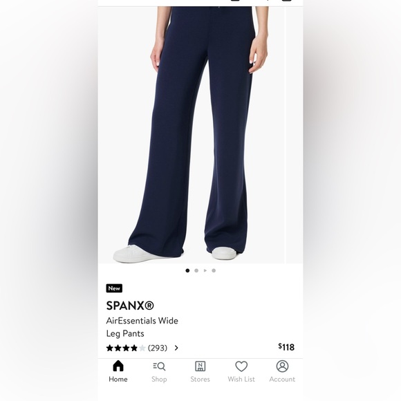 SPANX Pants - SPANX Air Essentials NWOT Women’s Wide-Leg Navy Drawstring Pants Sz L